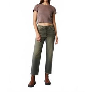 NEW EDYSON olivier high rise straight crop jeans in campbell wash